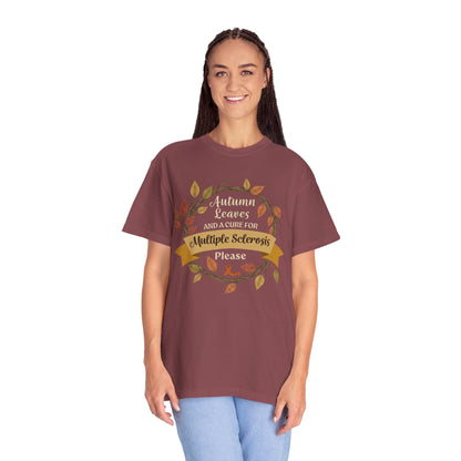 Autumn Leaves Multiple Sclerosis Awareness T-shirt, Unisex Graphic Tee, Fall Fashion, Support MS Research, Gift for Her
