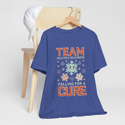 Falling for a Cure Team Tee- Adult Multiple Sclerosis Awareness, Charity Shirt, Unisex, Gift for Supporters, Fundraising Apparel