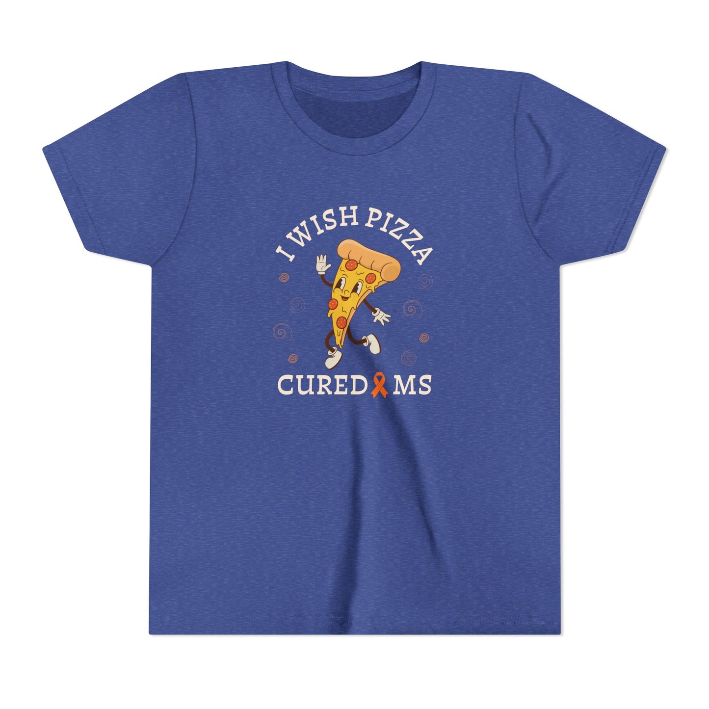 Youth I Wish Pizza CURED MS Short Sleeve Tee for Multiple Sclerosis Awareness