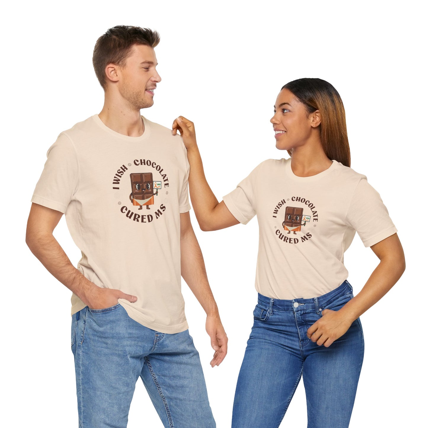 I Wish Chocolate Cured MS Adult Tee Multiple Sclerosis Awareness, Charity Shirt, Unisex, Gift for Supporters, Fundraising Apparel