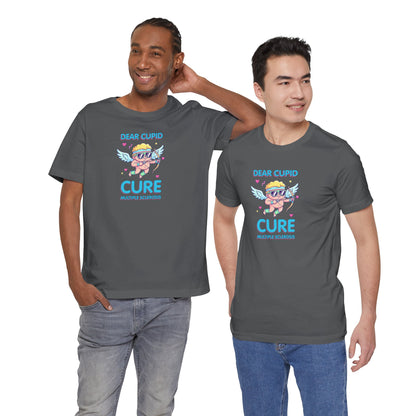 MS Awareness Shirt, Dear Cupid Cure Multiple Sclerosis, Valentine’s Day MS Gift, Retro Cupid Graphic Tee for MS Warriors