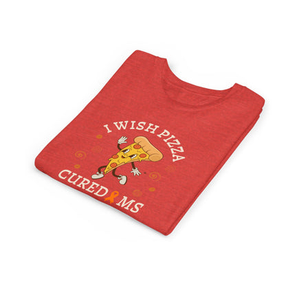 Youth I Wish Pizza CURED MS Short Sleeve Tee for Multiple Sclerosis Awareness