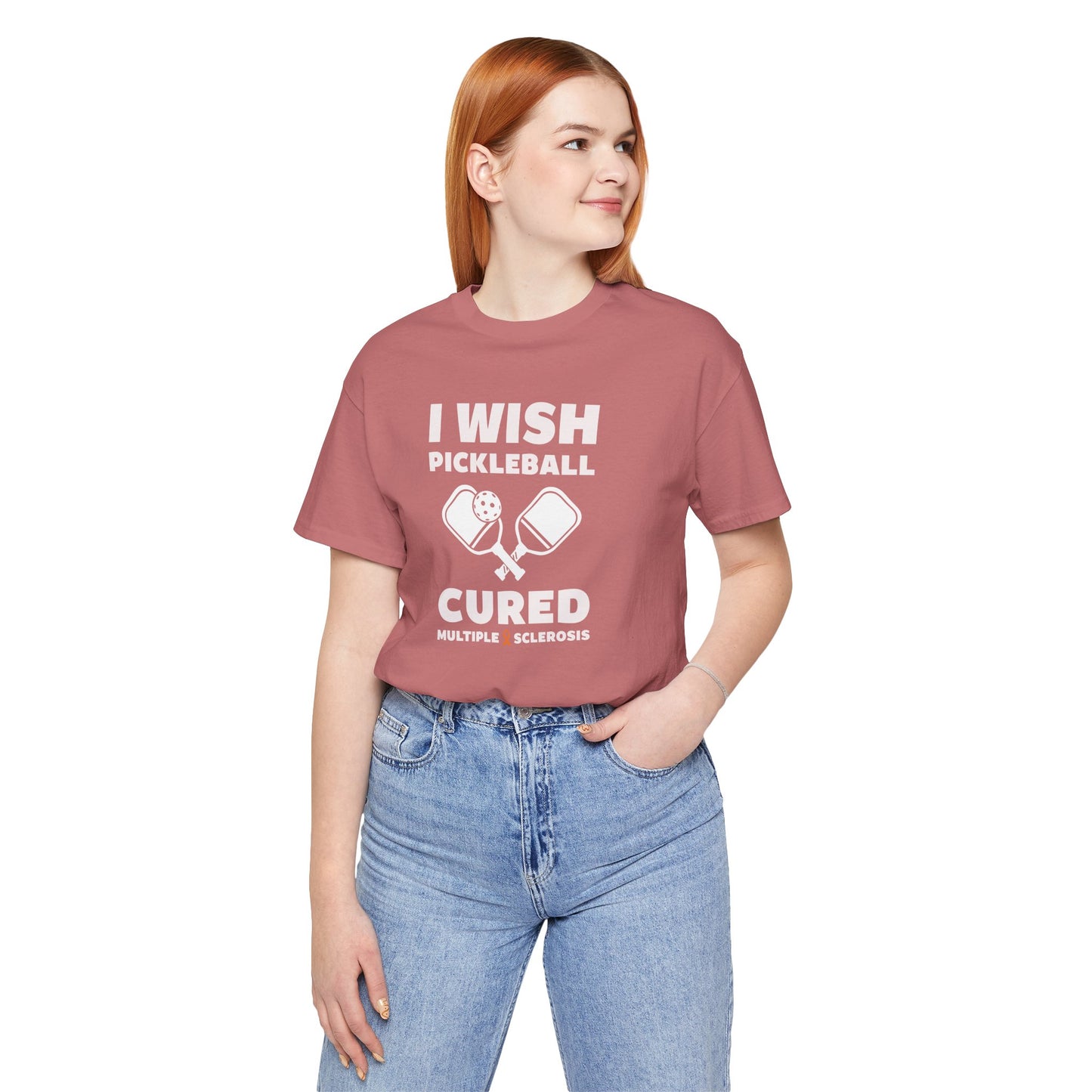 Cute I Wish PICKLEBALL Cured MS - Adult Tee Multiple Sclerosis Awareness, Charity Shirt, Unisex, Gift for Supporters, Fundraising Apparel