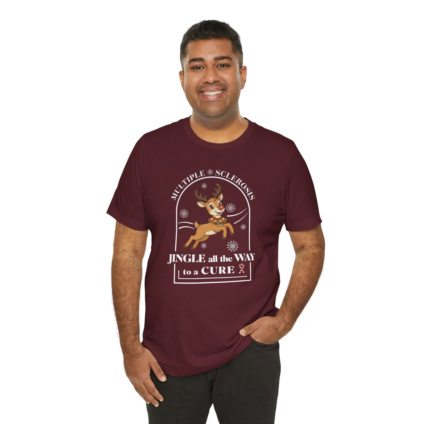 Jingle All The Way To A Cure For MS T-Shirt | Multiple Sclerosis Christmas Tee