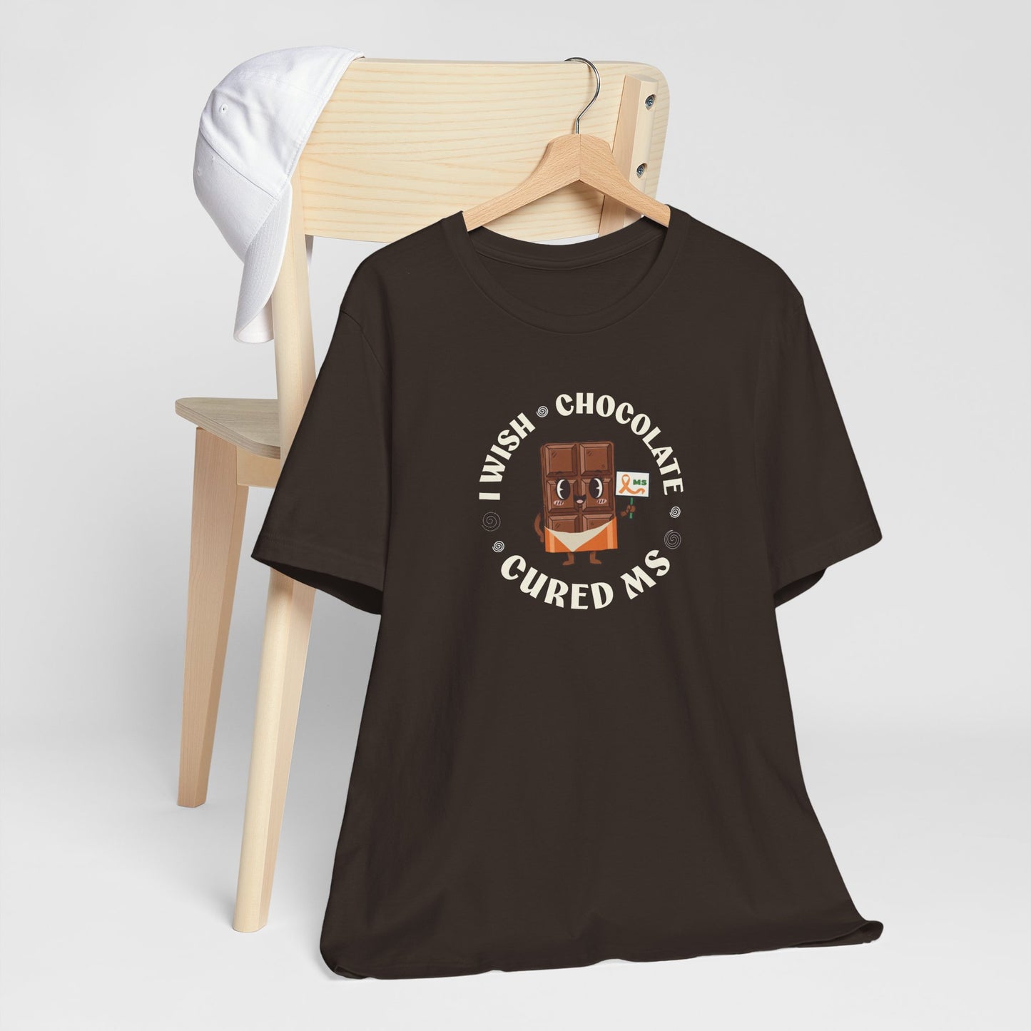I Wish Chocolate Cured MS Adult Tee Multiple Sclerosis Awareness, Charity Shirt, Unisex, Gift for Supporters, Fundraising Apparel