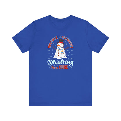 Snowman Melting for a Cure Team Adult Unisex Tee, Multiple Sclerosis Awareness, Charity Shirt, Unisex, Gift for Supporters, Fundraising Apparel