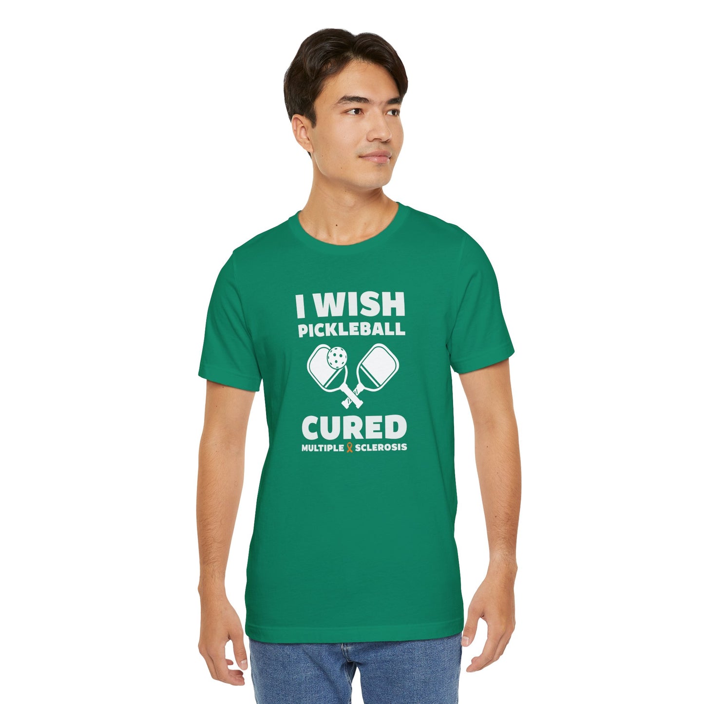 Cute I Wish PICKLEBALL Cured MS - Adult Tee Multiple Sclerosis Awareness, Charity Shirt, Unisex, Gift for Supporters, Fundraising Apparel