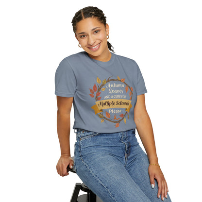 Autumn Leaves Multiple Sclerosis Awareness T-shirt, Unisex Graphic Tee, Fall Fashion, Support MS Research, Gift for Her