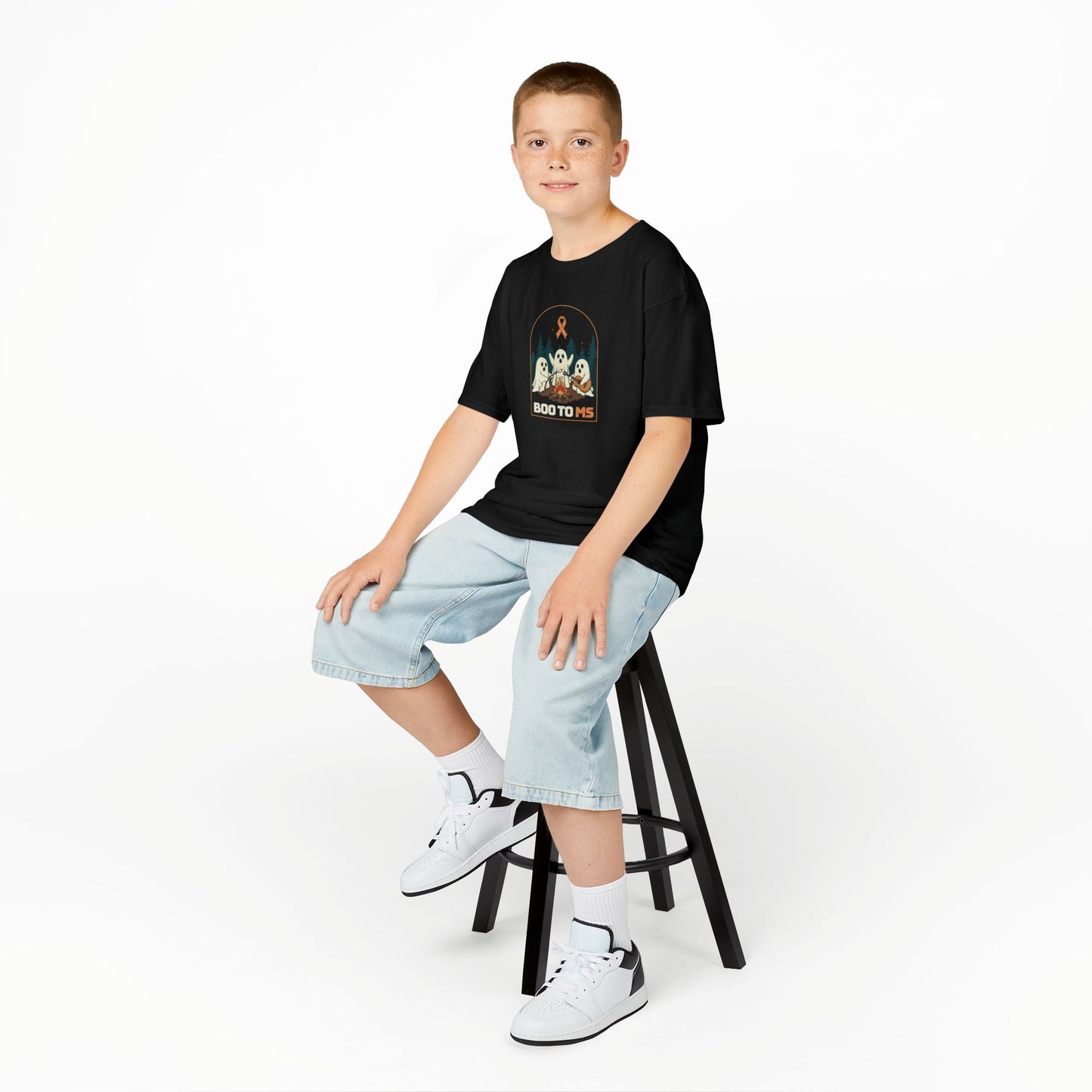 Kids Cute Boo to MS - Unisex Tee Kids for Halloween and Multiple Sclerosis Awareness