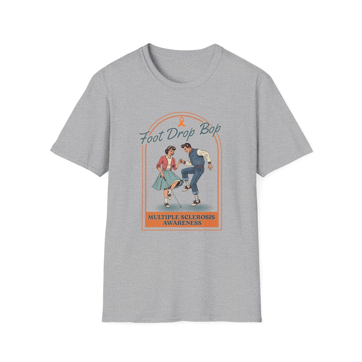 Foot Drop Bop Awareness T-Shirt, Unisex Graphic Tee for Multiple Sclerosis Awareness, Comfortable Casual Wear, Gift for MS Advocates