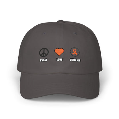 Peace Love CURE MS Dad Cap