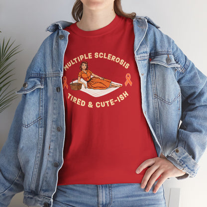 Empowering MS Awareness Tee: Tired & Cute-ish | Supportive Gift, Casual Wear, Disability Awareness, Motivational Apparel, Everyday Style