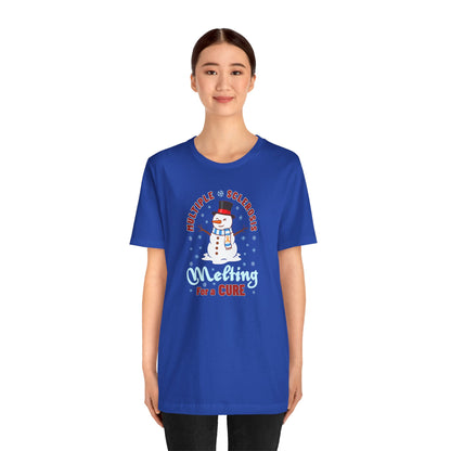 Snowman Melting for a Cure Team Adult Unisex Tee, Multiple Sclerosis Awareness, Charity Shirt, Unisex, Gift for Supporters, Fundraising Apparel