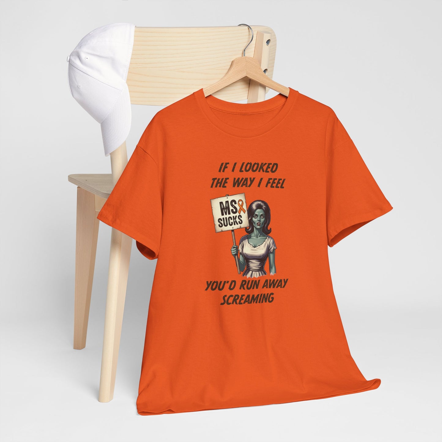 If I Looked the Way I Feel Unisex Heavy Cotton Tee MS Awareness, Funny Gift, MS Support, Casual Wear