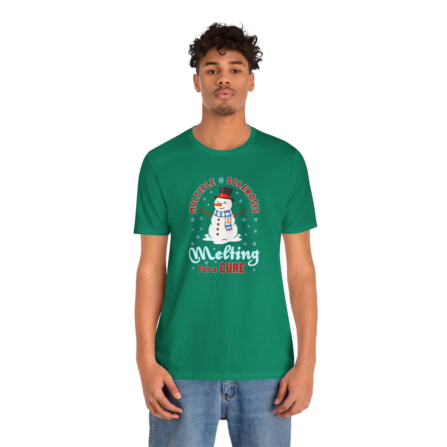 Snowman Melting for a Cure Team Adult Unisex Tee, Multiple Sclerosis Awareness, Charity Shirt, Unisex, Gift for Supporters, Fundraising Apparel