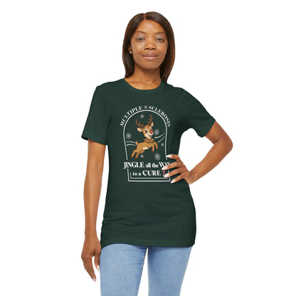 Jingle All The Way To A Cure For MS T-Shirt | Multiple Sclerosis Christmas Tee
