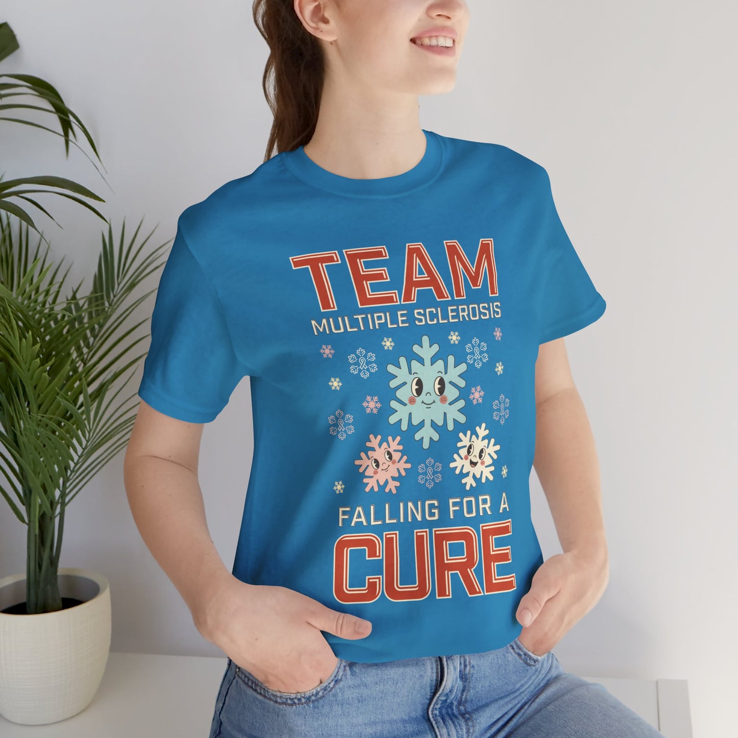 Falling for a Cure Team Tee- Adult Multiple Sclerosis Awareness, Charity Shirt, Unisex, Gift for Supporters, Fundraising Apparel