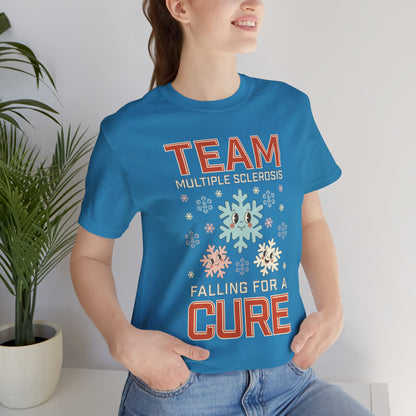Falling for a Cure Team Tee- Adult Multiple Sclerosis Awareness, Charity Shirt, Unisex, Gift for Supporters, Fundraising Apparel