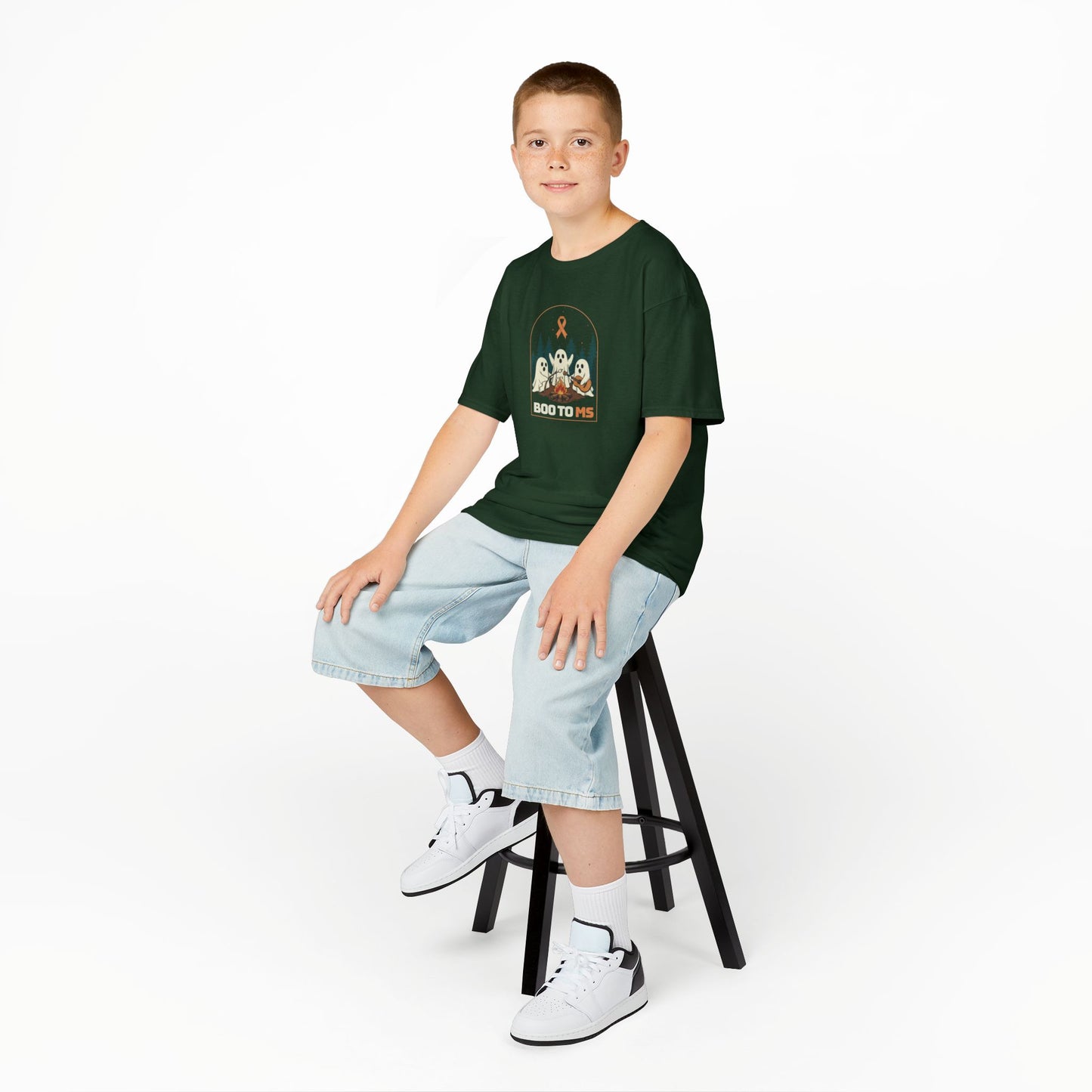 Kids Cute Boo to MS - Unisex Tee Kids for Halloween and Multiple Sclerosis Awareness