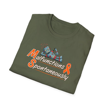 Funny Unisex Softstyle T-Shirt -MS 'Malfunctions Spontaneously' - Casual Wear, Gift for Tech Lovers, Humor Tee, Birthday Present, Geeky [...]