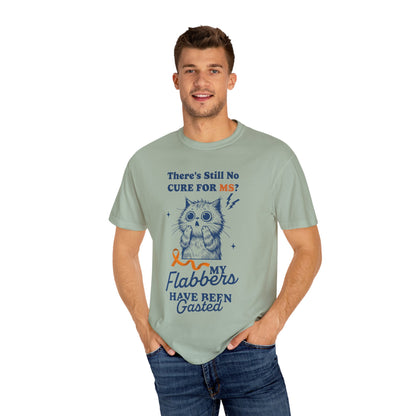 Cute Cat MS Awareness T-Shirt, Unisex Garment-Dyed Tee, "My Flabbers Have Been Gasted" MS Awareness T-Shirt  Funny Cat Shirt, Animal Lover Gift, Humor for MS Awareness