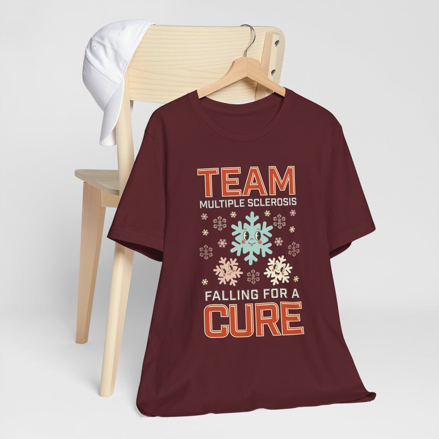 Falling for a Cure Team Tee- Adult Multiple Sclerosis Awareness, Charity Shirt, Unisex, Gift for Supporters, Fundraising Apparel