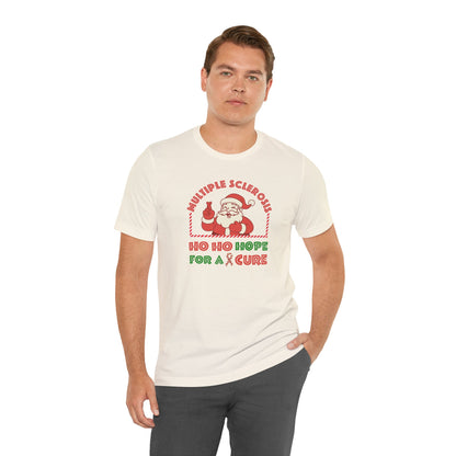 Ho Ho HOPE for a Cure Adult Tee, Multiple Sclerosis Awareness, Charity Shirt, Unisex, Gift for Supporters, Fundraising Apparel