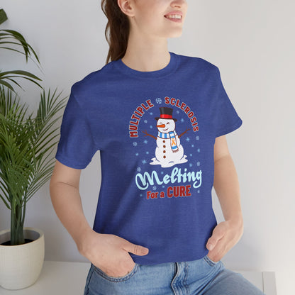 Snowman Melting for a Cure Team Adult Unisex Tee, Multiple Sclerosis Awareness, Charity Shirt, Unisex, Gift for Supporters, Fundraising Apparel