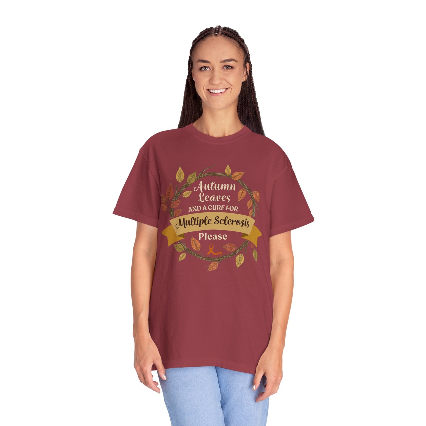 Autumn Leaves Multiple Sclerosis Awareness T-shirt, Unisex Graphic Tee, Fall Fashion, Support MS Research, Gift for Her