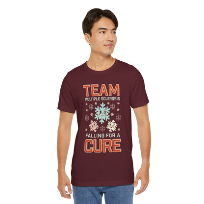 Falling for a Cure Team Tee- Adult Multiple Sclerosis Awareness, Charity Shirt, Unisex, Gift for Supporters, Fundraising Apparel