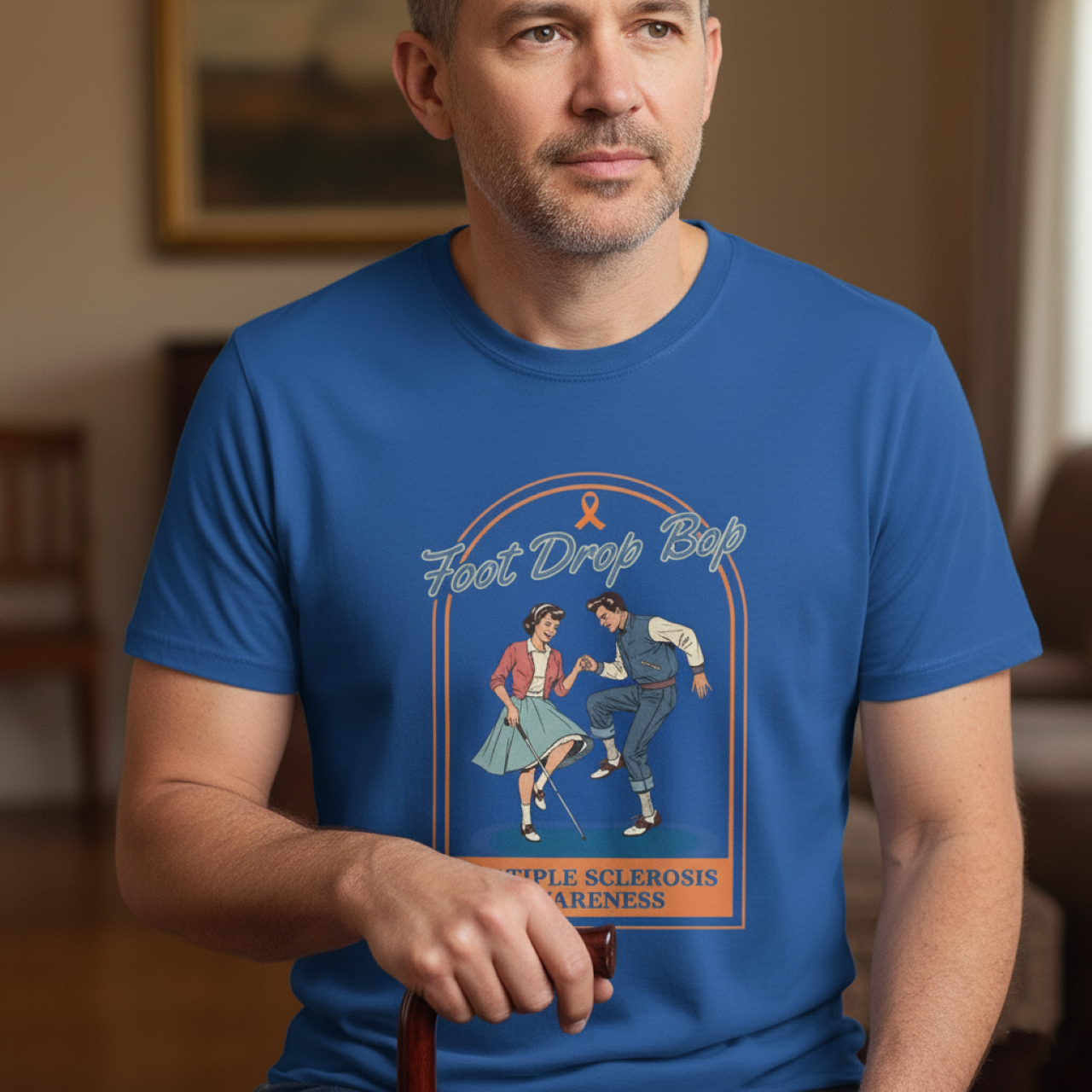 Foot Drop Bop Awareness T-Shirt, Unisex Graphic Tee for Multiple Sclerosis Awareness, Comfortable Casual Wear, Gift for MS Advocates