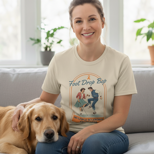 Foot Drop Bop Awareness T-Shirt, Unisex Graphic Tee for Multiple Sclerosis Awareness, Comfortable Casual Wear, Gift for MS Advocates