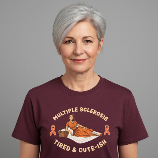 Empowering MS Awareness Tee: Tired & Cute-ish | Supportive Gift, Casual Wear, Disability Awareness, Motivational Apparel, Everyday Style
