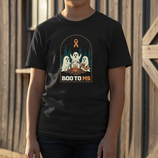 Kids Cute Boo to MS - Unisex Tee Kids for Halloween and Multiple Sclerosis Awareness