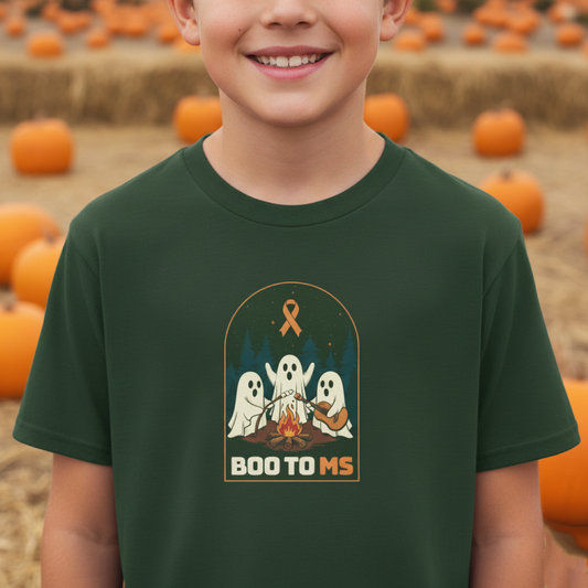 Kids Cute Boo to MS - Unisex Tee Kids for Halloween and Multiple Sclerosis Awareness