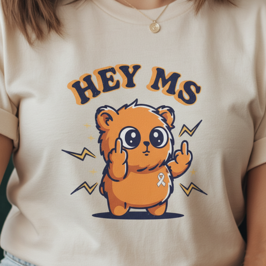 Hey MS Cute Cartoon Tee | Funny T-Shirt Funny Adult Casual Unisex, Gift for Friends, Everyday Wear, Hey Ms Design
