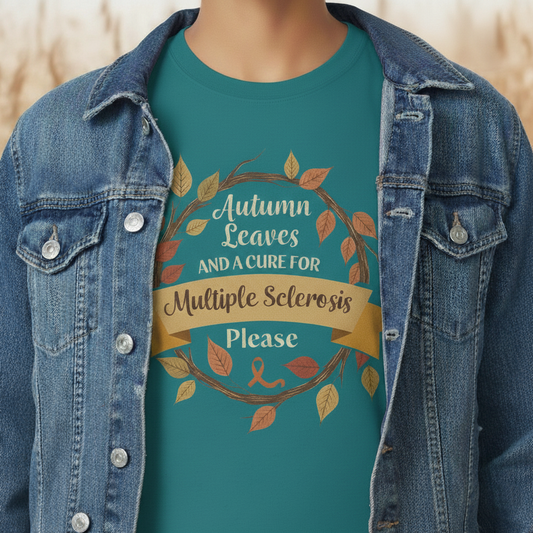Autumn Leaves Multiple Sclerosis Awareness T-shirt, Unisex Graphic Tee, Fall Fashion, Support MS Research, Gift for Her