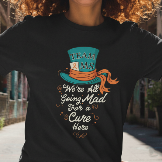Mad For a Cure T-Shirt, Team MS Shirt, Unisex Softstyle Tee, Cure Awareness Tee, Fun Gift for Alice in Wonderland Fans, Birthday Gift, [...]