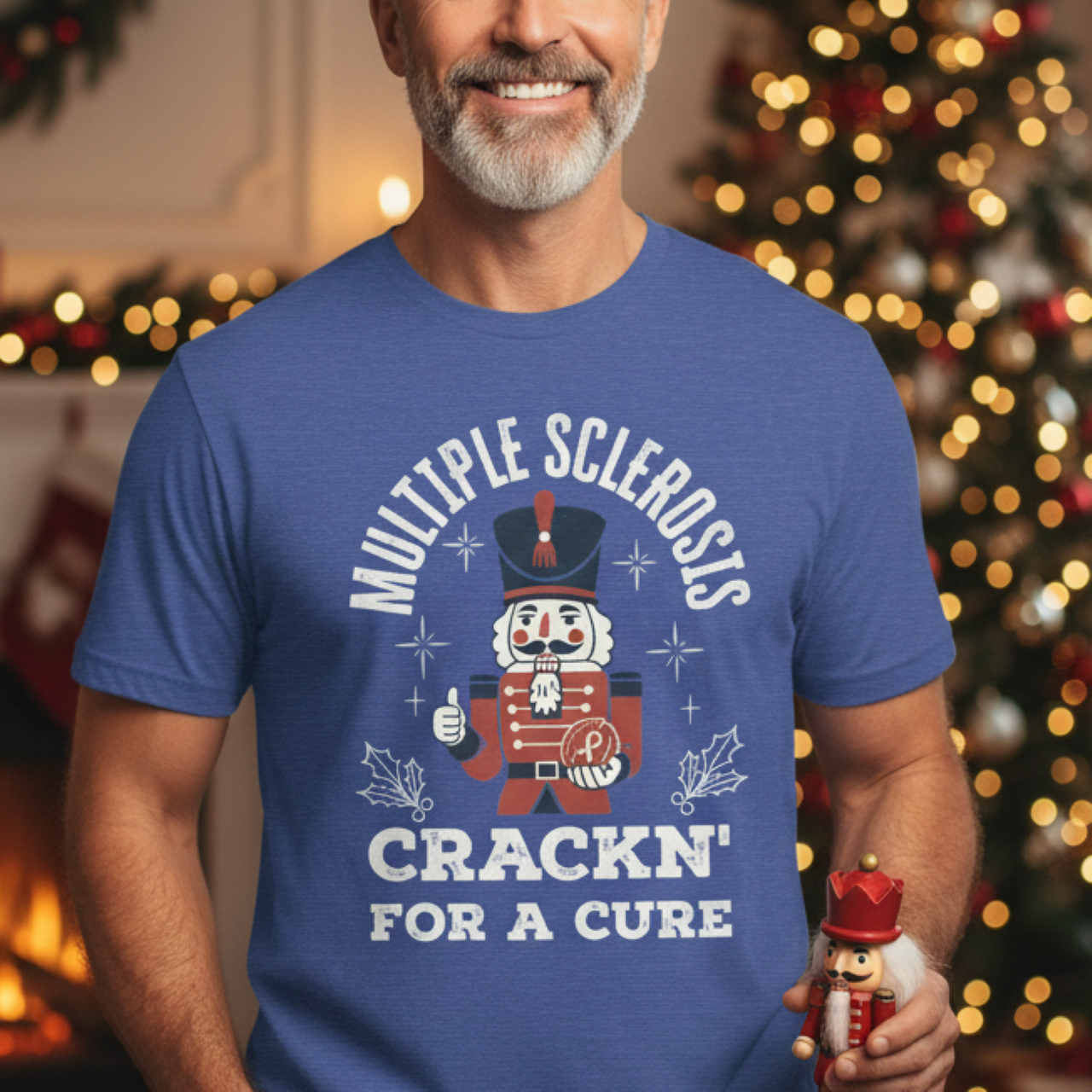 Crack'n For A Cure Nutcracker Adult Tee Multiple Sclerosis Awareness, Charity Shirt, Unisex, Gift for Supporters, Fundraising Apparel