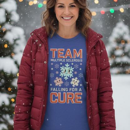 Falling for a Cure Team Tee- Adult Multiple Sclerosis Awareness, Charity Shirt, Unisex, Gift for Supporters, Fundraising Apparel
