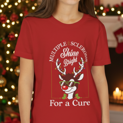 Youth Shine Bright For a Cure Tee MS Awareness Holiday Shirt