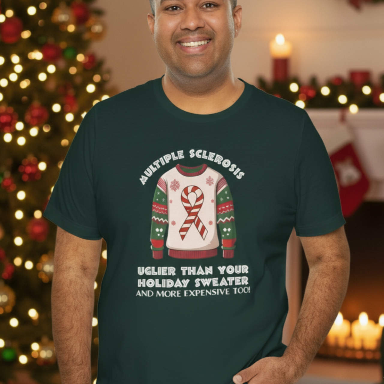 MS Uglier Than Your Christmas Sweater Adult Multiple Sclerosis Awareness, Charity Shirt, Unisex, Gift for Supporters, Fundraising Apparel