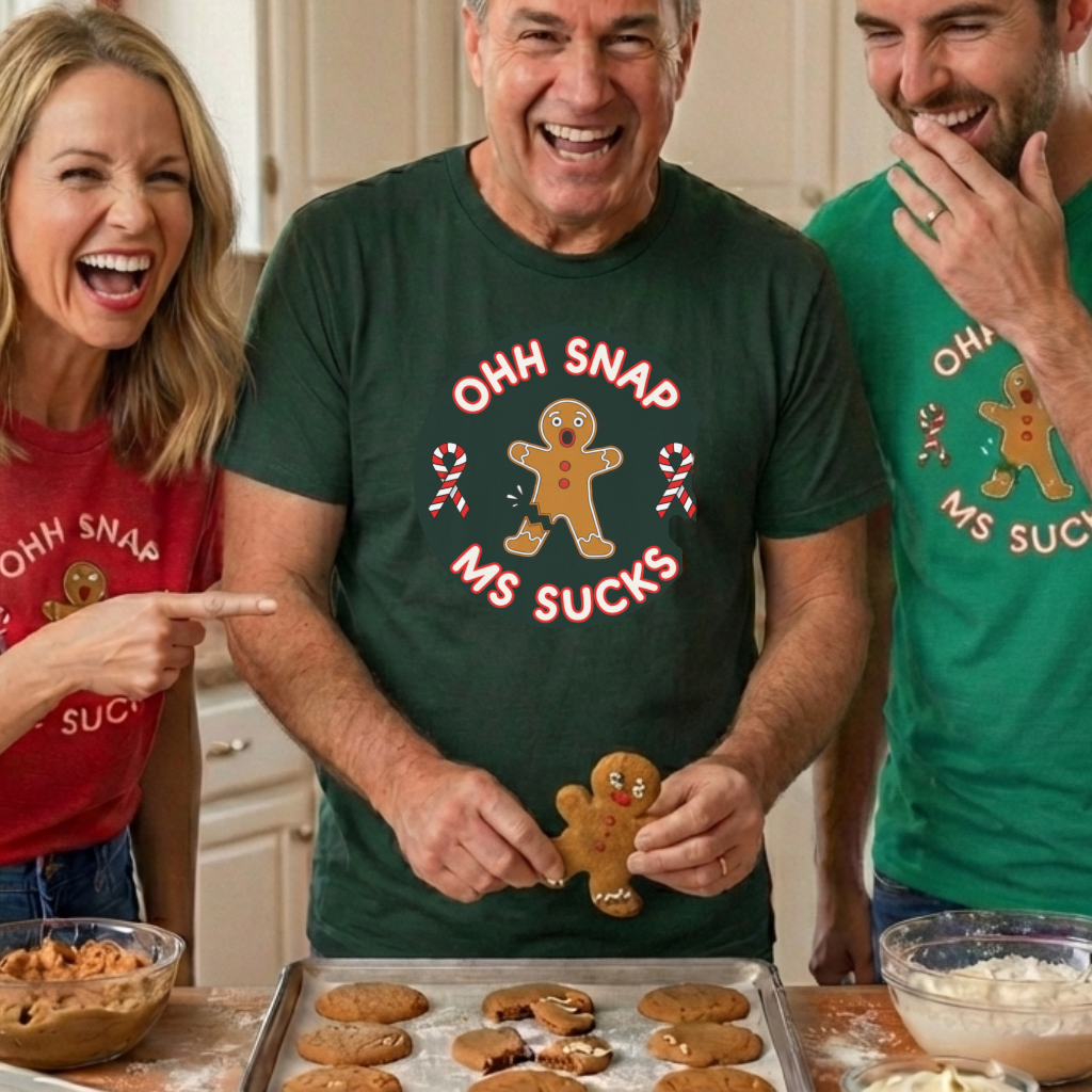 Cute Gingerbread Oh Snap! MS Sucks Unisex Adult Tee, Multiple Sclerosis Awareness, Charity Shirt, Unisex, Gift for Supporters, Fundraising Apparel
