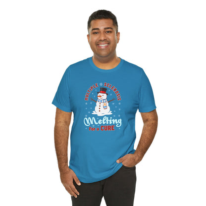 Snowman Melting for a Cure Team Adult Unisex Tee, Multiple Sclerosis Awareness, Charity Shirt, Unisex, Gift for Supporters, Fundraising Apparel