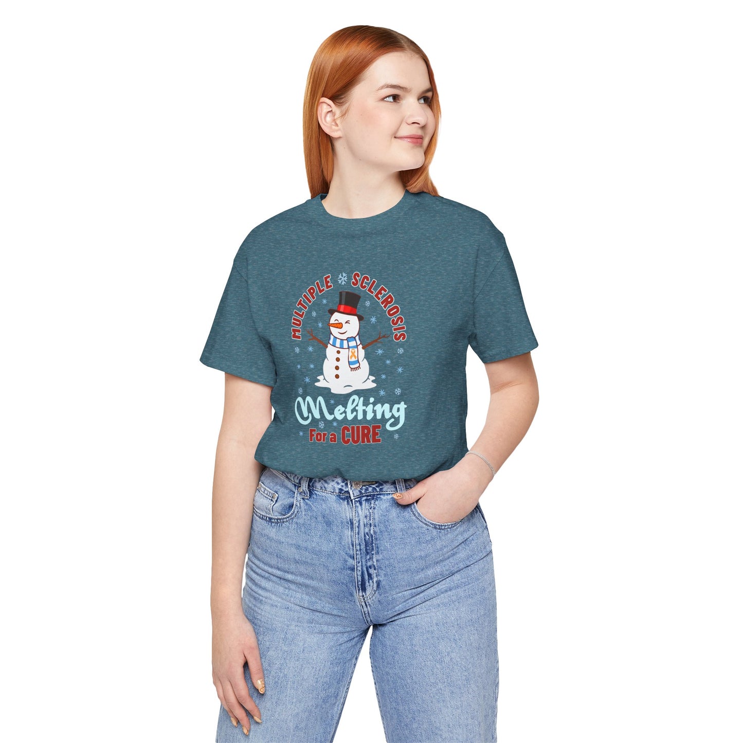 Snowman Melting for a Cure Team Adult Unisex Tee, Multiple Sclerosis Awareness, Charity Shirt, Unisex, Gift for Supporters, Fundraising Apparel