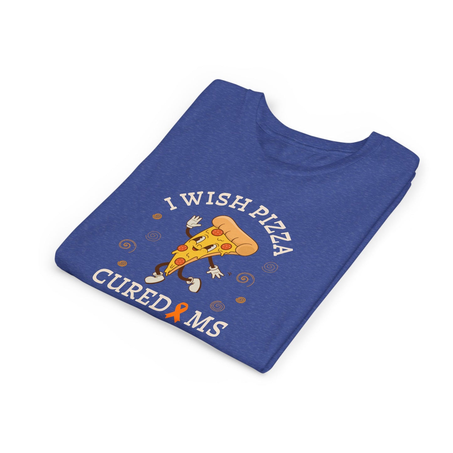 Youth I Wish Pizza CURED MS Short Sleeve Tee for Multiple Sclerosis Awareness