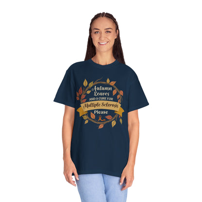 Autumn Leaves Multiple Sclerosis Awareness T-shirt, Unisex Graphic Tee, Fall Fashion, Support MS Research, Gift for Her