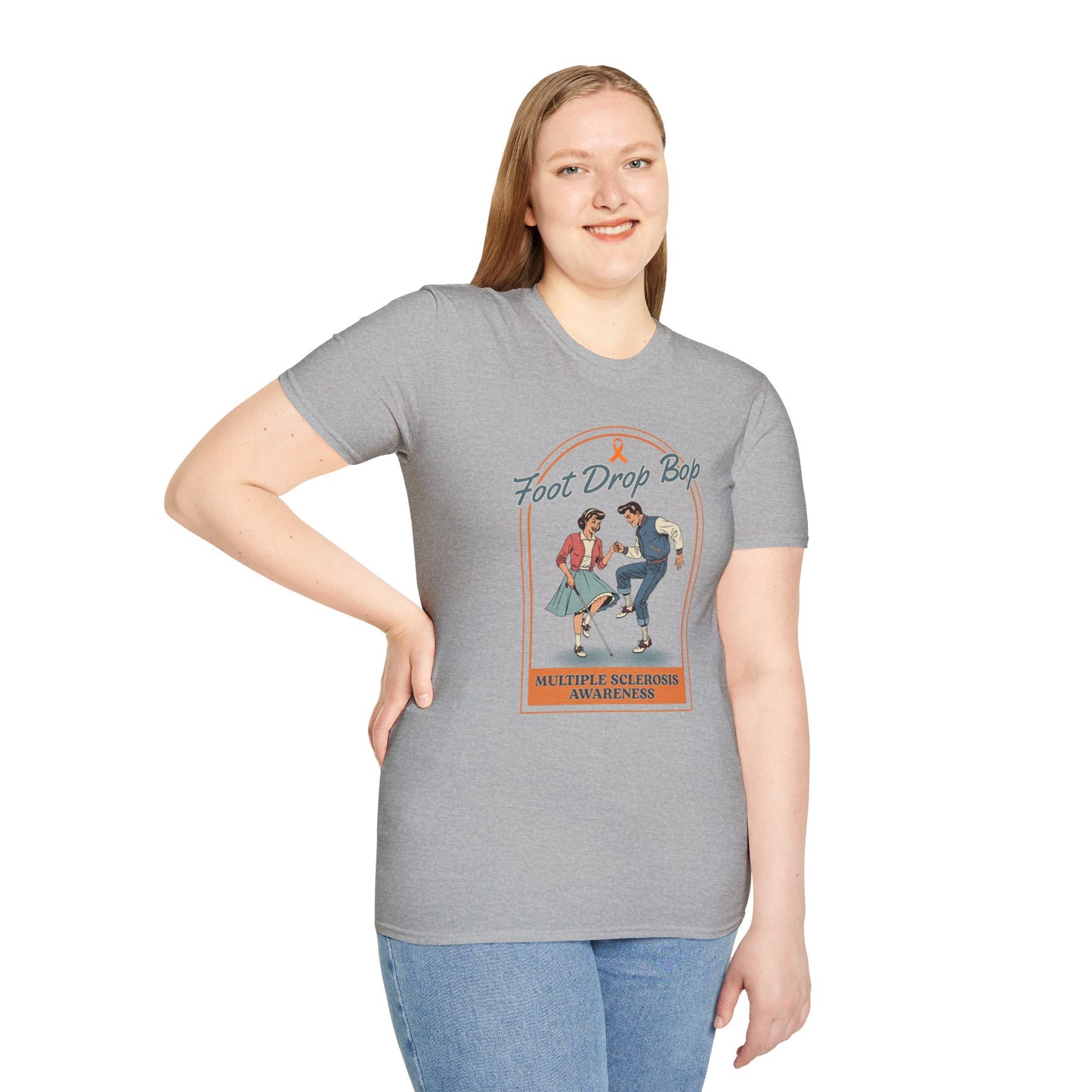 Foot Drop Bop Awareness T-Shirt, Unisex Graphic Tee for Multiple Sclerosis Awareness, Comfortable Casual Wear, Gift for MS Advocates