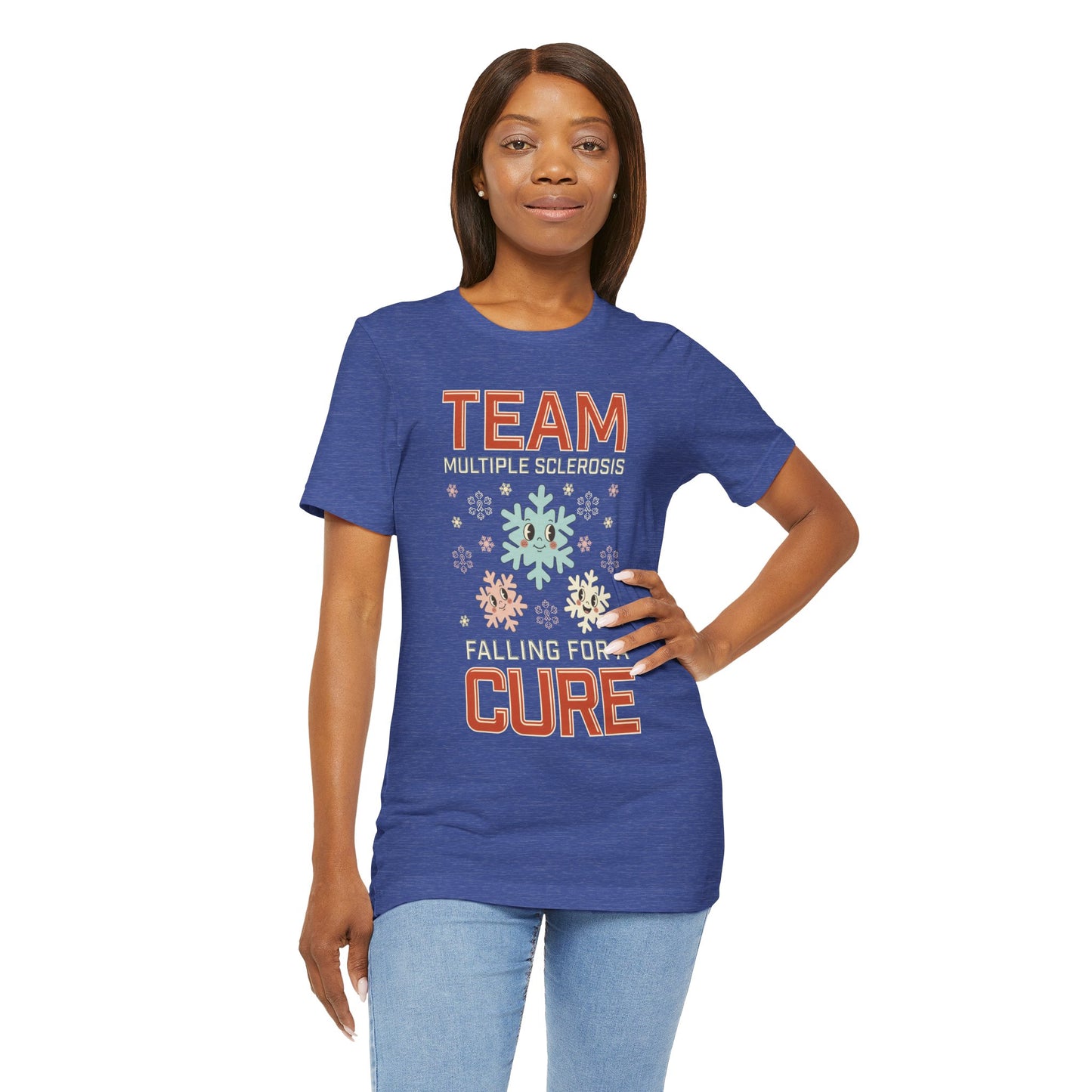Falling for a Cure Team Tee- Adult Multiple Sclerosis Awareness, Charity Shirt, Unisex, Gift for Supporters, Fundraising Apparel