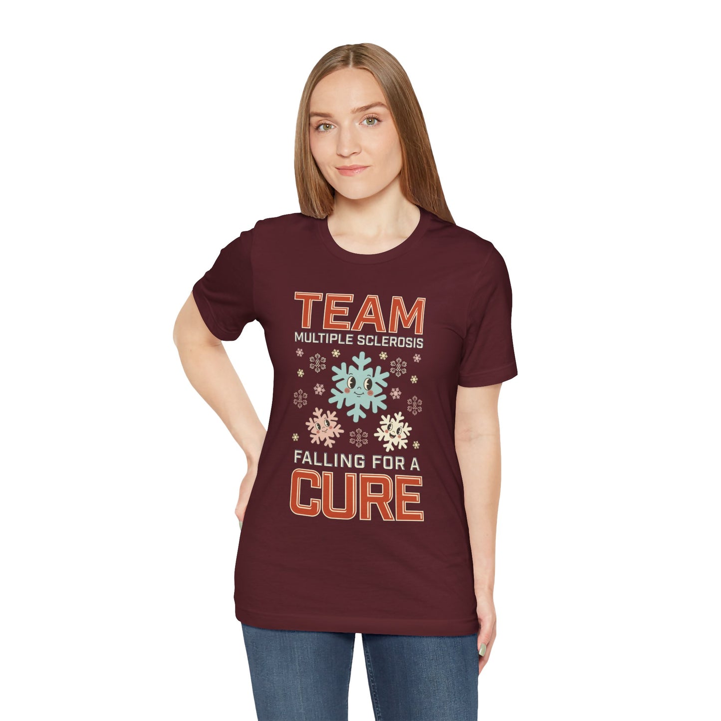 Falling for a Cure Team Tee- Adult Multiple Sclerosis Awareness, Charity Shirt, Unisex, Gift for Supporters, Fundraising Apparel